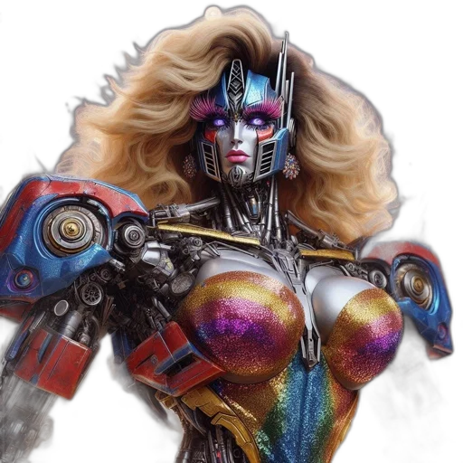 robot, comic book art, concept art, fantasy art transparent PNG cut-out