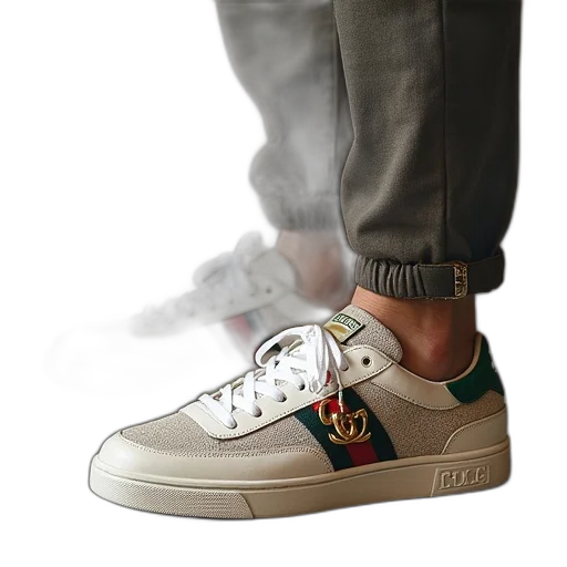 shoes, jacket, weapon, photorealistic transparent PNG cut-out