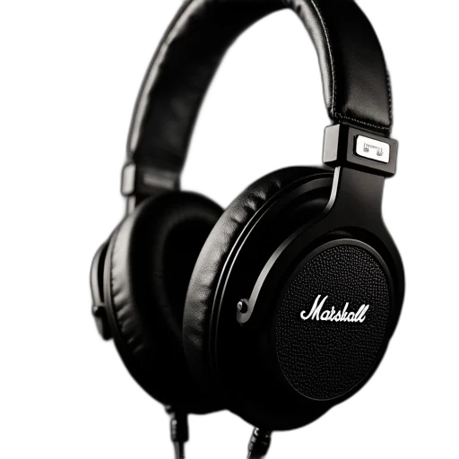 3d render, marshall, headphones transparent PNG cut-out