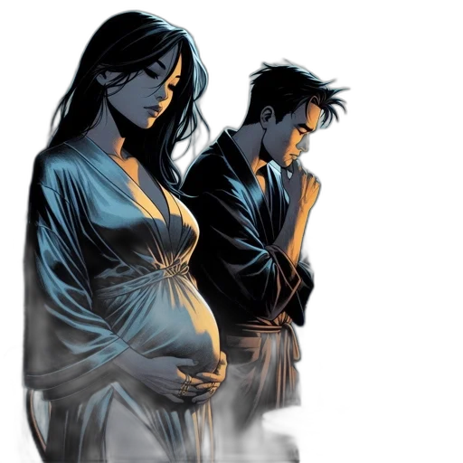 comic book art, concept art, night, blue transparent PNG cut-out