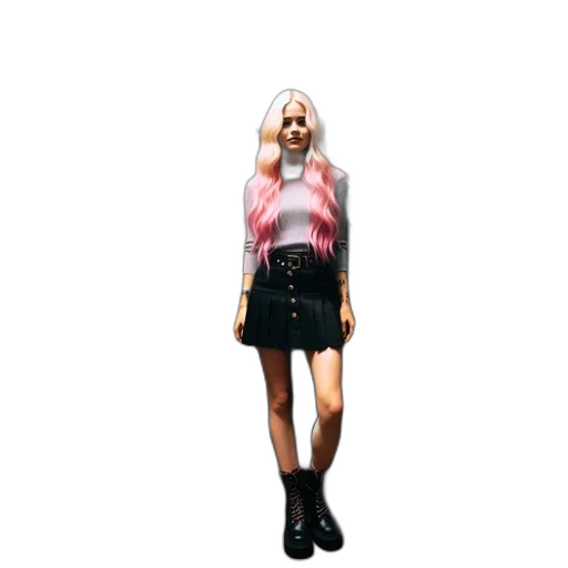 jacket, dress, hair, 3d render transparent PNG cut-out