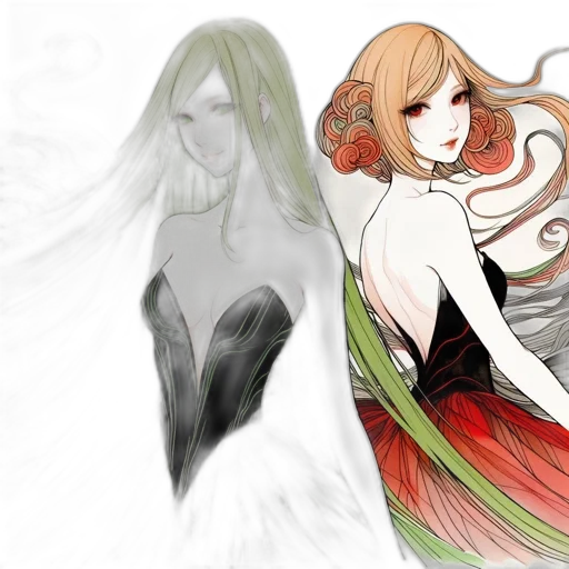 dress, concept art, fantasy art, anime transparent PNG cut-out