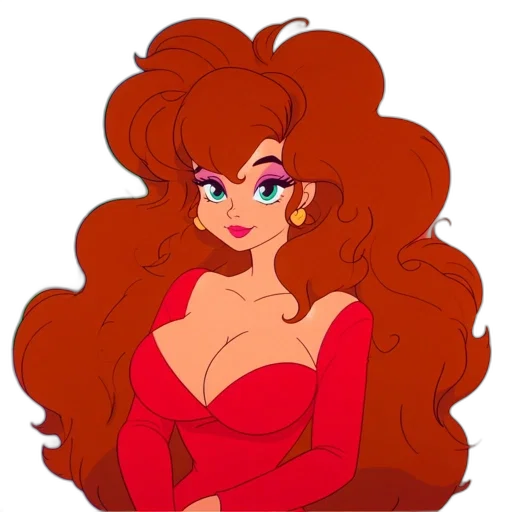 hair, dress, crown, cartoon transparent PNG cut-out