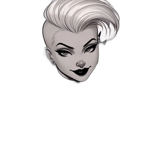face, hair, staff, crown transparent PNG cut-out