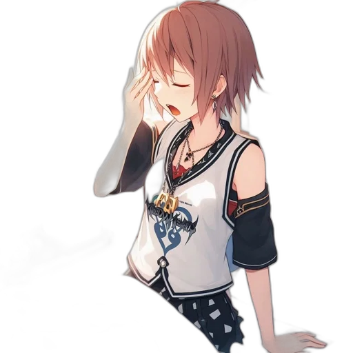 dress, jacket, staff, anime transparent PNG cut-out