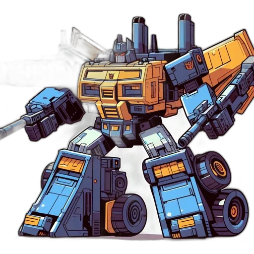 robot, weapon, concept art, pixel art transparent PNG cut-out