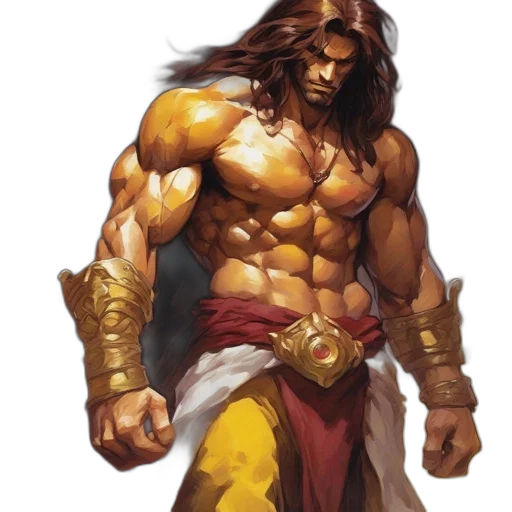 fantasy art, concept art, comic book art, golden transparent PNG cut-out