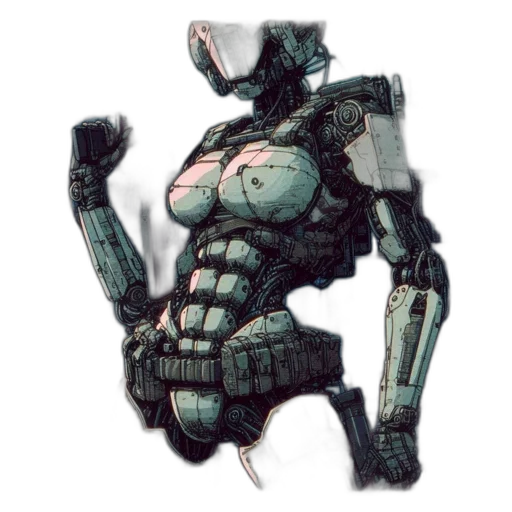 robot, weapon, creature, jacket transparent PNG cut-out