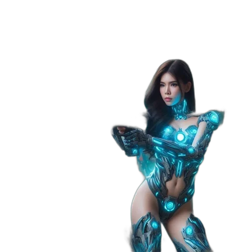 robot, dress, creature, weapon transparent PNG cut-out
