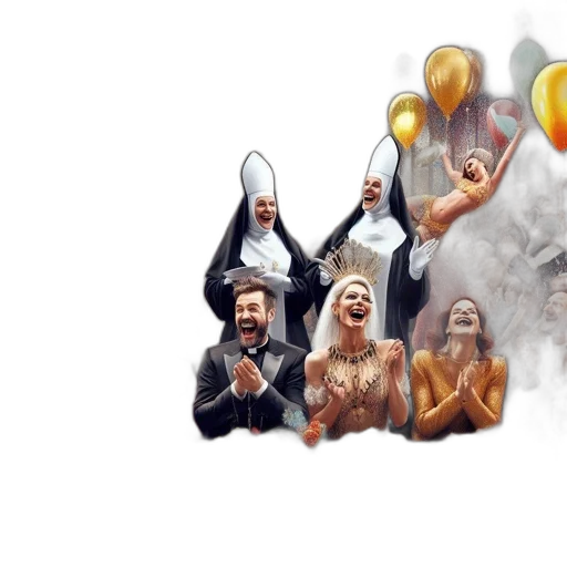 concept art, extravagant, celebration, unfolds transparent PNG cut-out