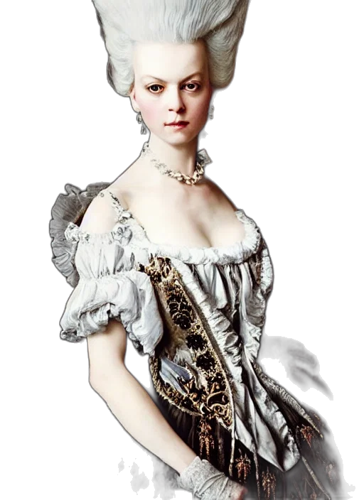 dress, crown, jewelry, staff transparent PNG cut-out