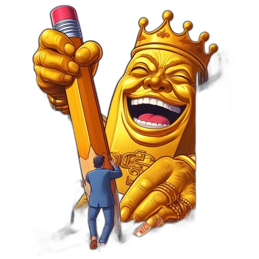 crown, staff, concept art, golden transparent PNG cut-out