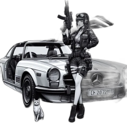 weapon, car, concept art, comic book art transparent PNG cut-out