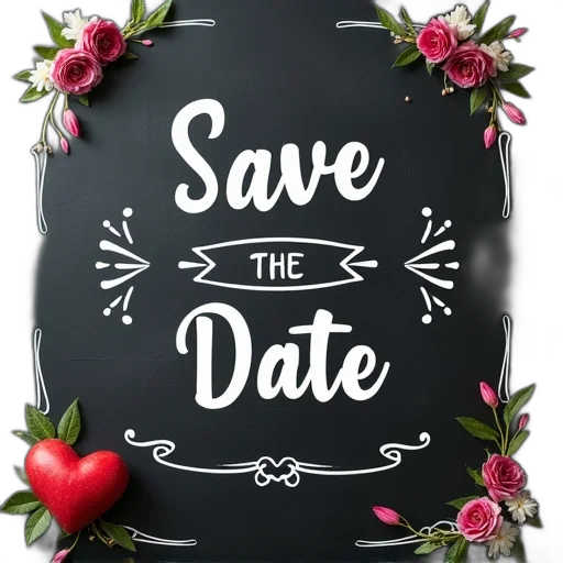 chalkboard, photo, save, date transparent PNG cut-out