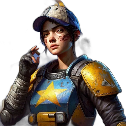 staff, weapon, face, jacket transparent PNG cut-out
