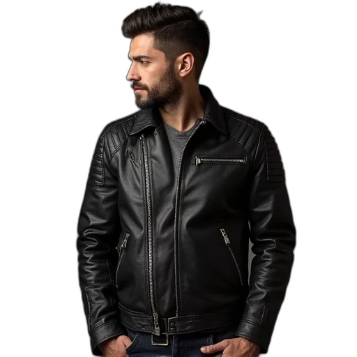 jacket, mens, leather, men transparent PNG cut-out