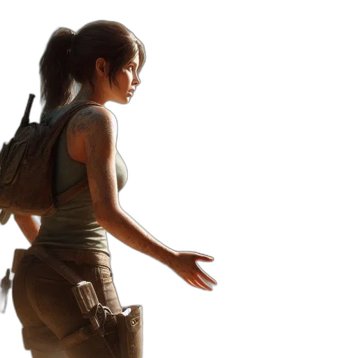 concept art, young, woman, stands transparent PNG cut-out