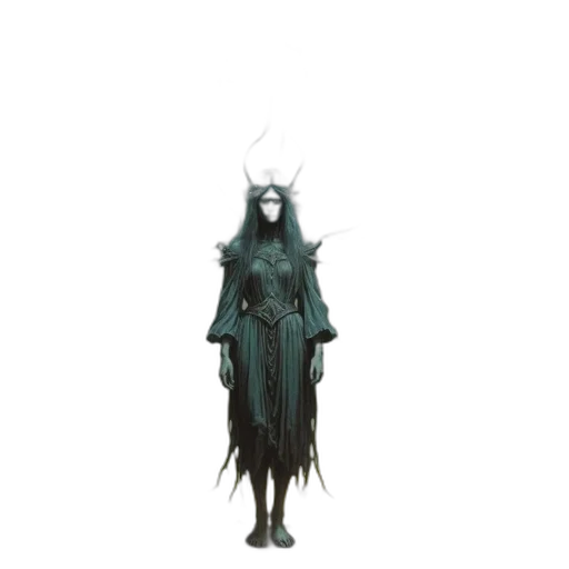 creature, staff, dress, mask transparent PNG cut-out