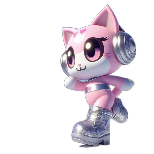 robot, 3d render, concept art, vaporwave transparent PNG cut-out