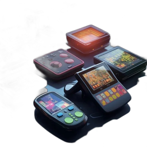 3d render, collection, futuristic, gadgets transparent PNG cut-out
