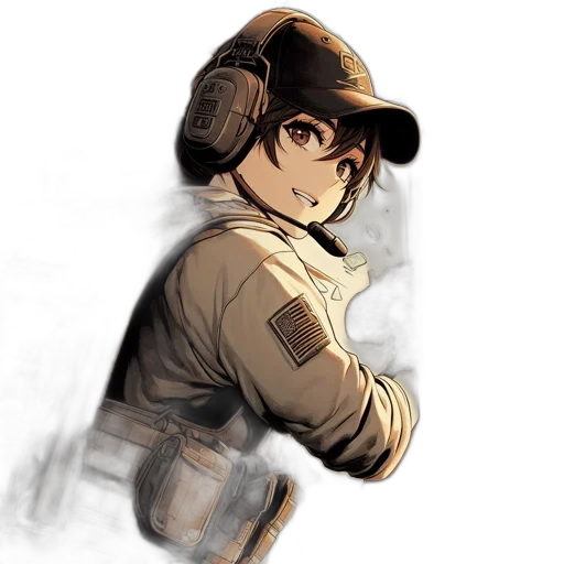 weapon, staff, jacket, face transparent PNG cut-out