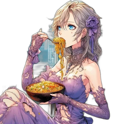 food, dress, jewelry, anime transparent PNG cut-out