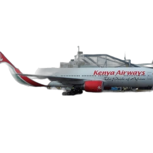 kenya, airways, plane, parked transparent PNG cut-out