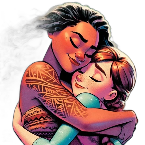 comic book art, concept art, two, animated transparent PNG cut-out