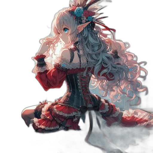 dress, dragon, crown, staff transparent PNG cut-out