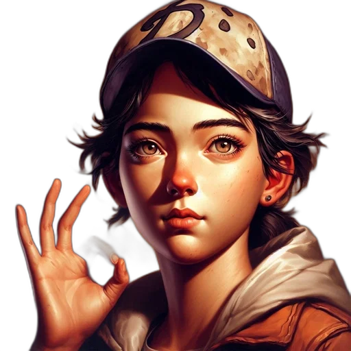 face, hat, staff, jacket transparent PNG cut-out