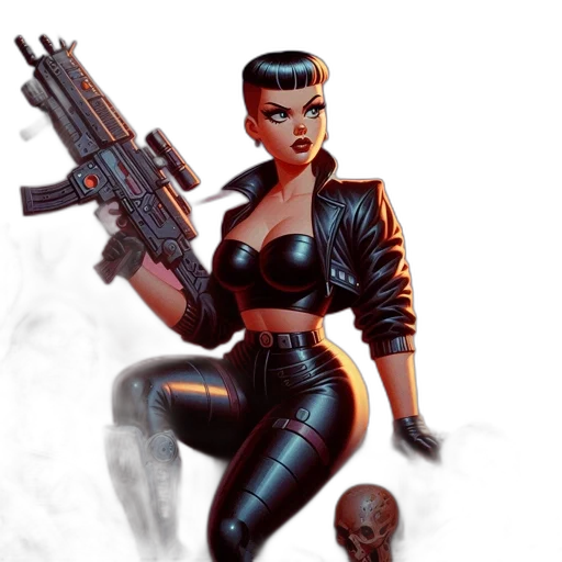 weapon, comic book art, concept art, cyberpunk transparent PNG cut-out