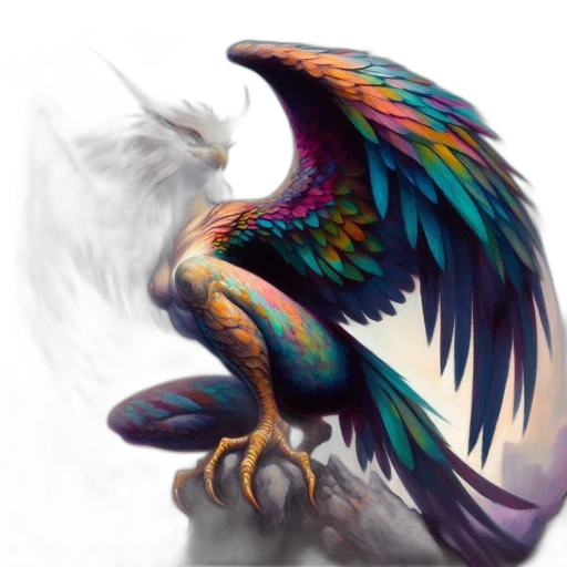 dragon, creature, animal, staff transparent PNG cut-out