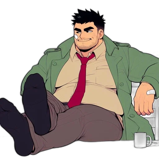 jacket, staff, cartoon, comic book art transparent PNG cut-out
