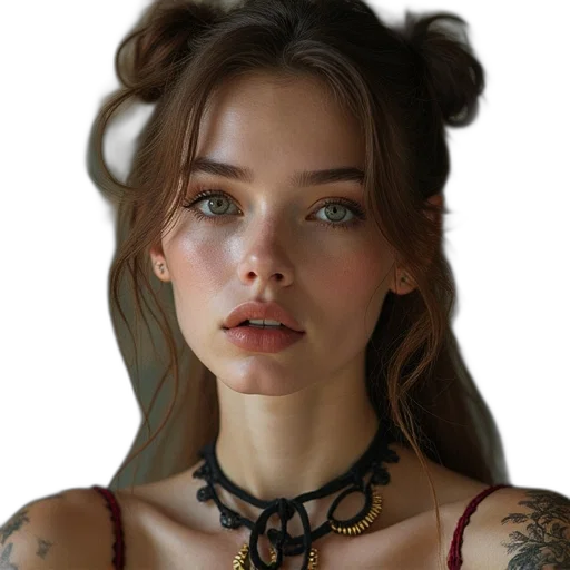 jewelry, face, hair, dress transparent PNG cut-out