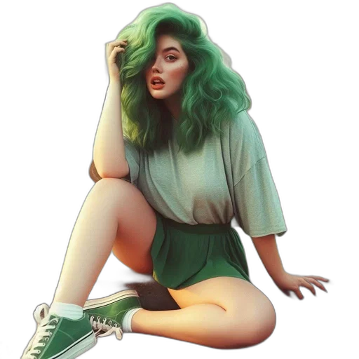 dress, hair, creature, shoes transparent PNG cut-out