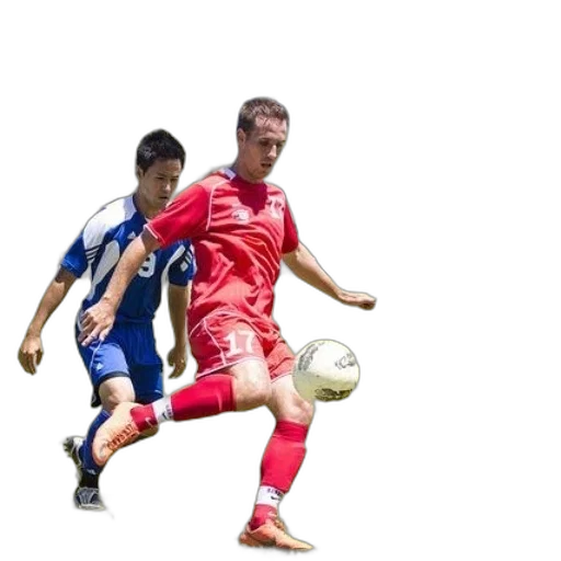 photorealistic, soccer, player, red transparent PNG cut-out