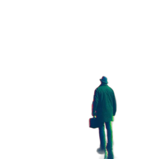 jacket, robot, umbrella, staff transparent PNG cut-out
