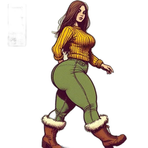 dress, comic book art, concept art, pixel art transparent PNG cut-out