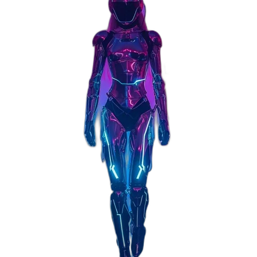 robot, dress, creature, staff transparent PNG cut-out
