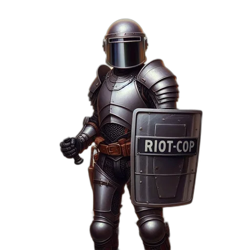 robot, weapon, staff, jacket transparent PNG cut-out