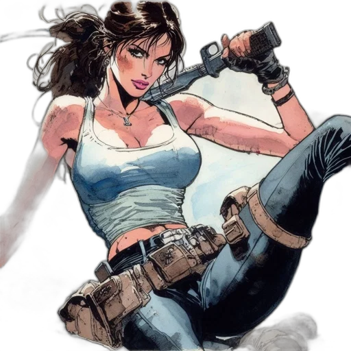 weapon, comic book art, concept art, watercolor transparent PNG cut-out