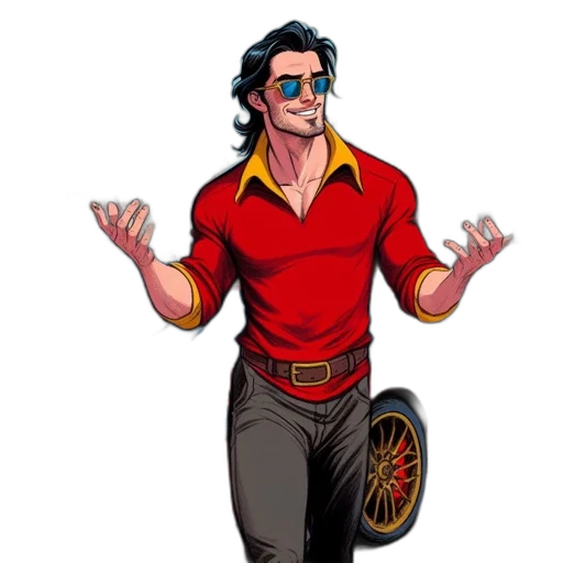 jacket, staff, cartoon, comic book art transparent PNG cut-out