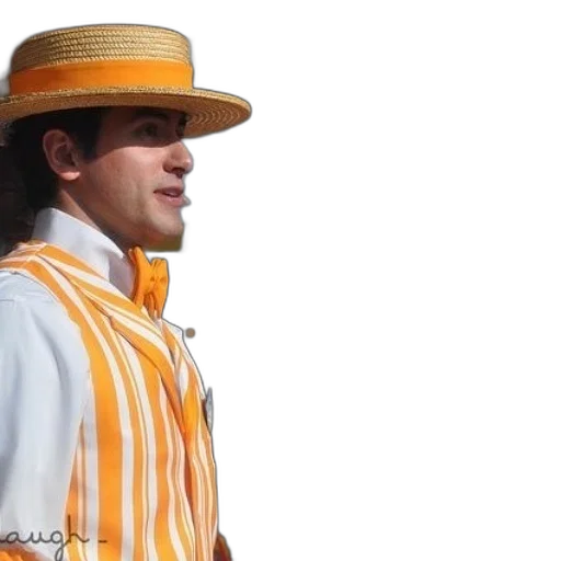 hat, jacket, staff, man transparent PNG cut-out