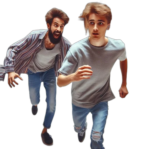 jacket, hair, creature, shoes transparent PNG cut-out