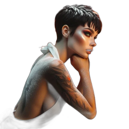 face, jewelry, photorealistic, concept art transparent PNG cut-out