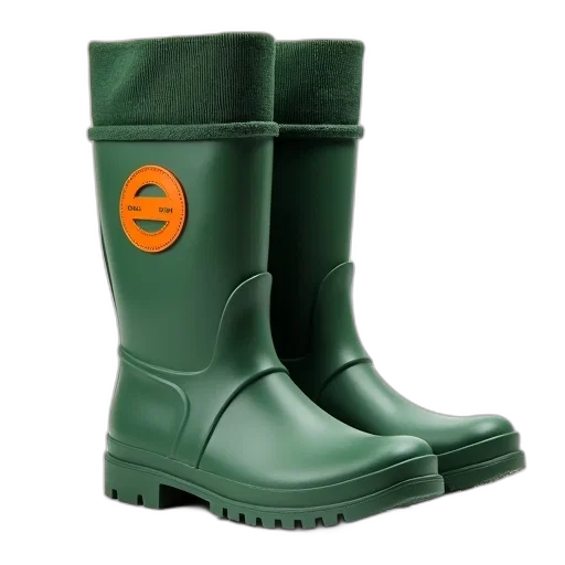 green, pair, rubber, boots transparent PNG cut-out