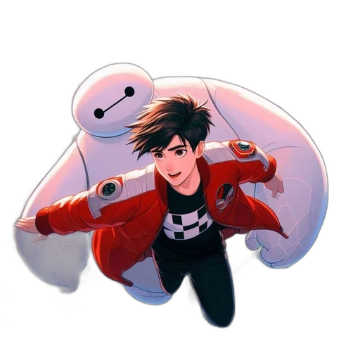 jacket, robot, creature, staff transparent PNG cut-out