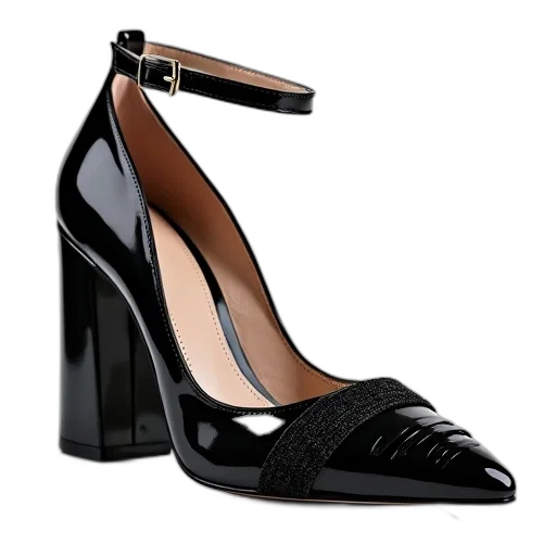 shoes, pair, black, high-heeled transparent PNG cut-out