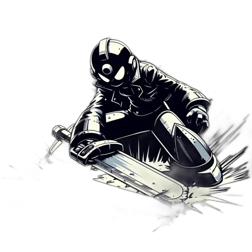 robot, jacket, weapon, mask transparent PNG cut-out