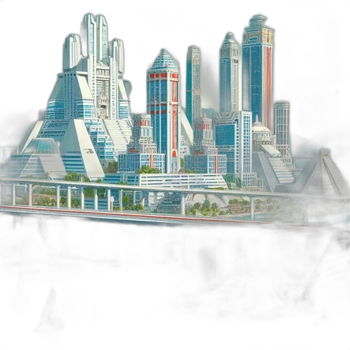 building, concept art, 3d render, photorealistic transparent PNG cut-out